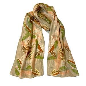 Topical Hawaiian Scarf Womens Palm Leaf Cottage Grandma Resort‎